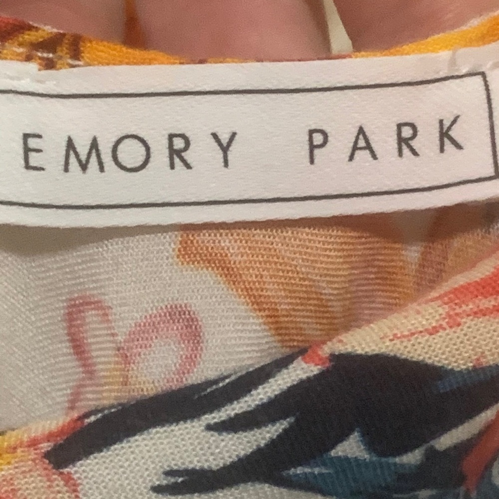 Emory Park Drape Front Tropical floral MIDIdress M - Picture 5 of 6